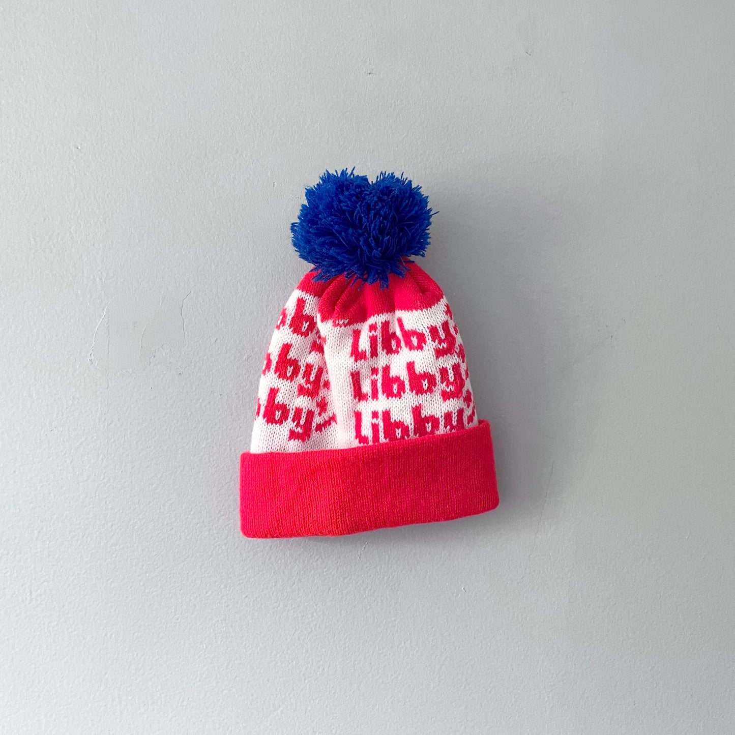 Knit headwear / Red x blue knit hat / 5-8Y