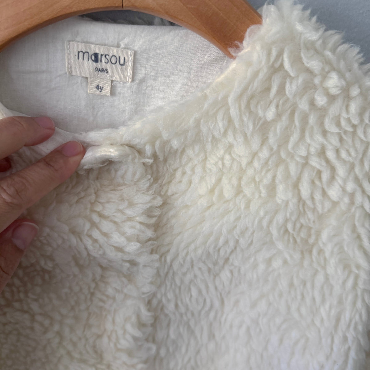 Marsou Paris / White sherpa jacket / 4Y
