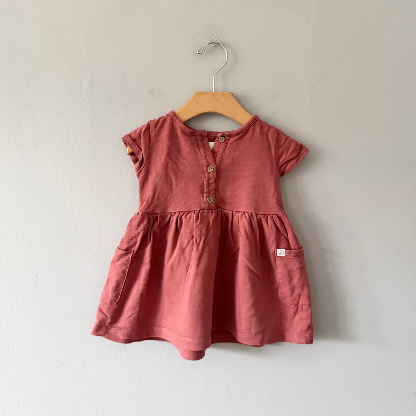 Little Planet / Orange brown crew dress / 18M