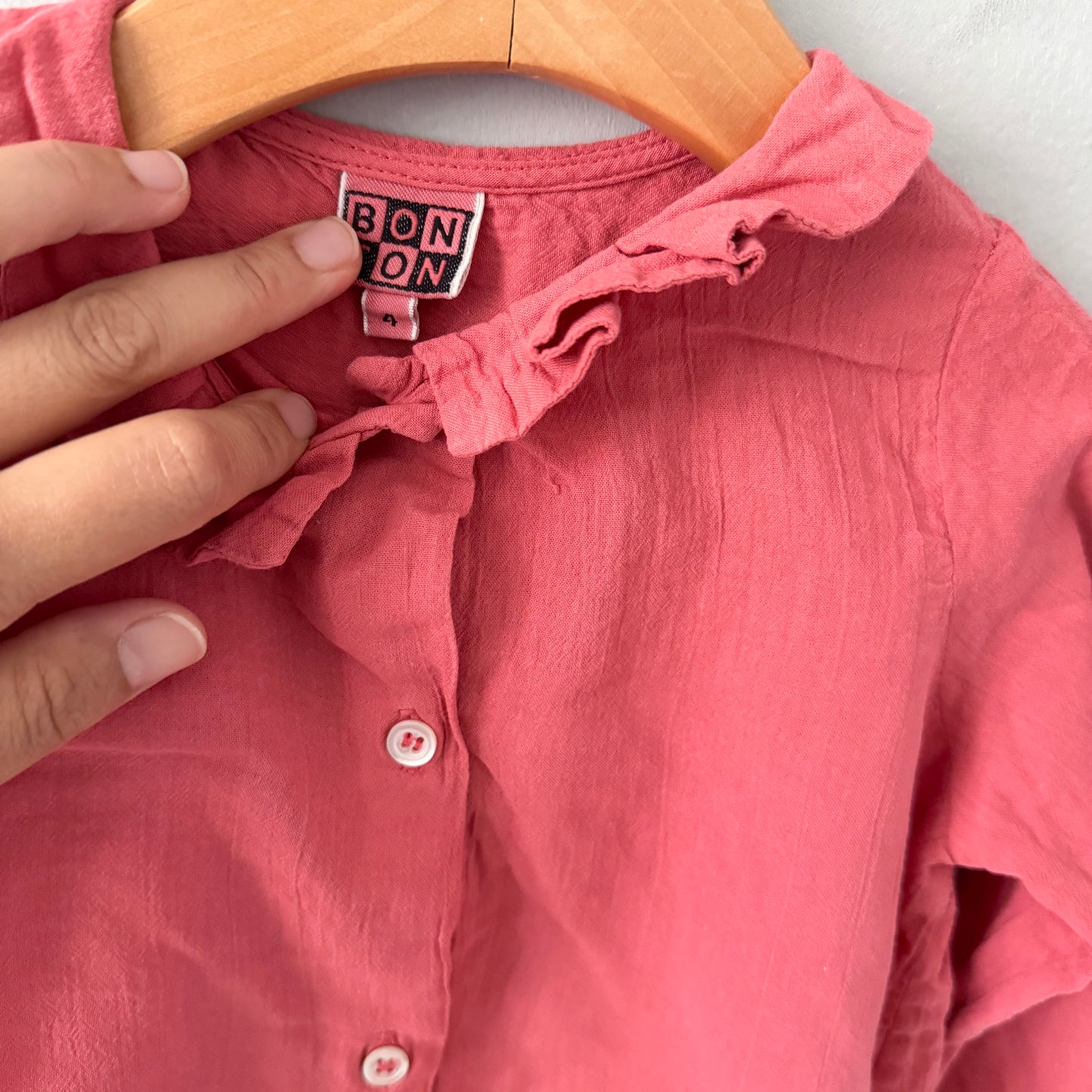 Bonton / Red brown blouse / 4Y