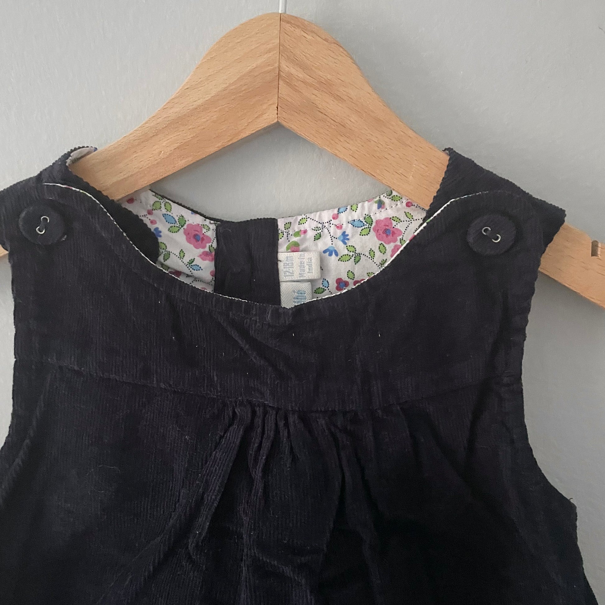 Jojo maman bebe Black corduroy dress 12 18M tetote kidswear