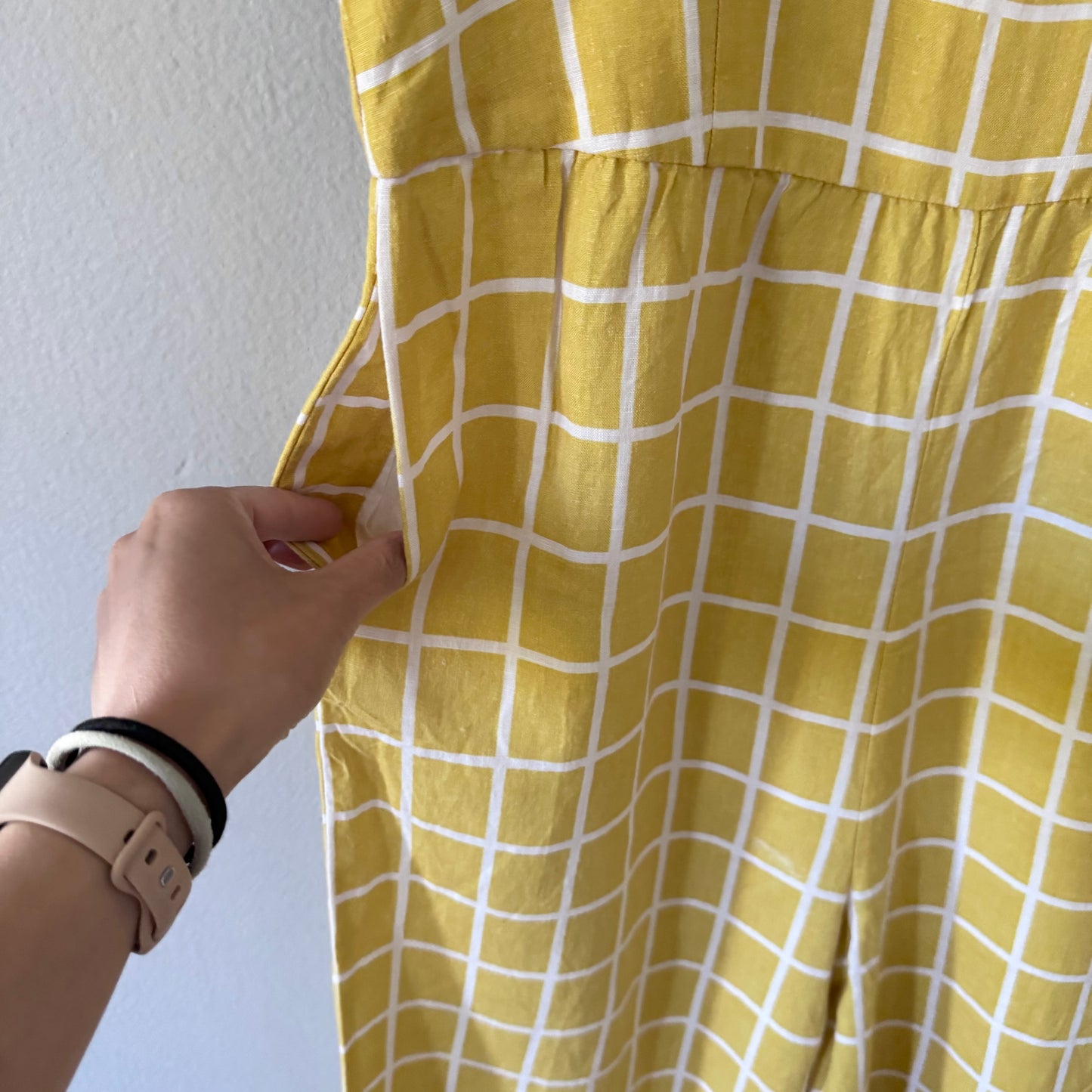Elk / 100% linen yellow jump suit / Women US6, UK10