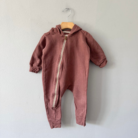 Mini mioche / Brown biker romper / 12-18M