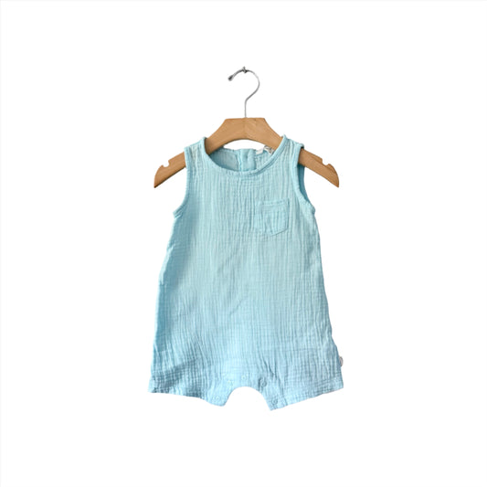 Firsts by Petit lem / Muslin tank romper - light blue / 9M