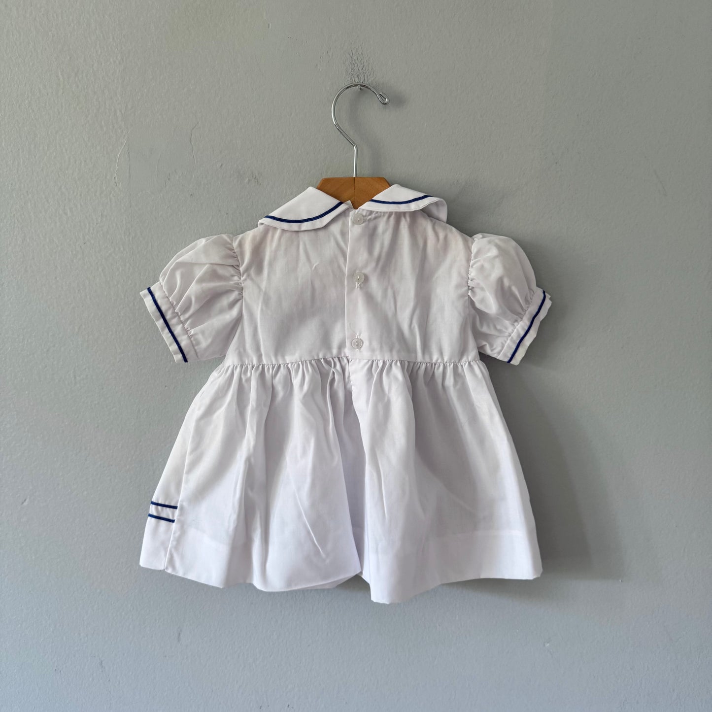 Vintage / White blue blouse dress / 18M