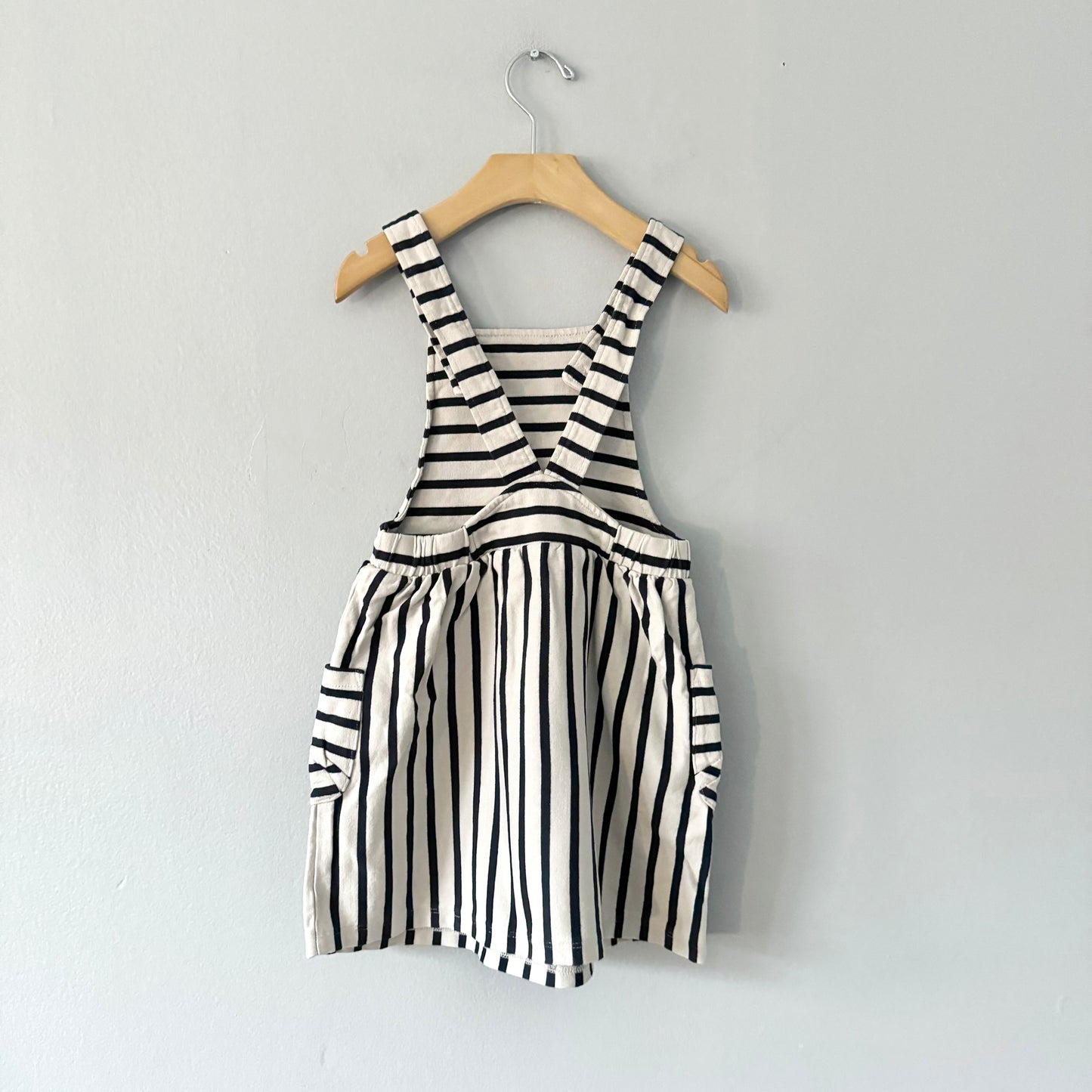 H&M / Stripe overall skirt / 4-6Y