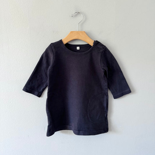 Muji	/ Navy long sleeve dress / 100cm(3Y)