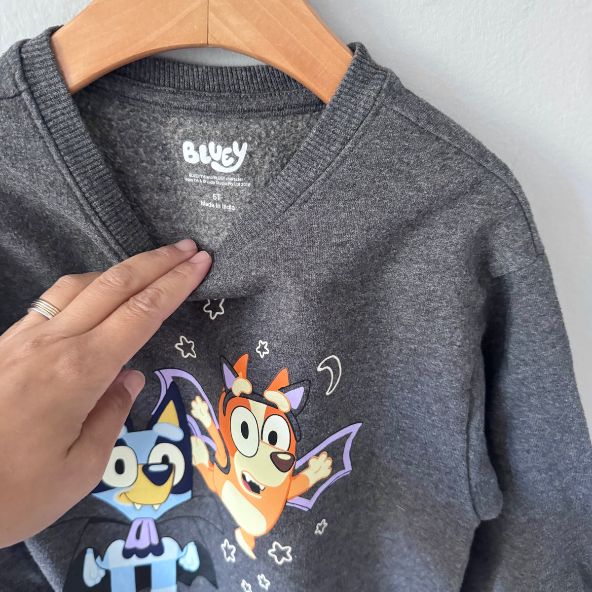 Bluey / Dark grey Halloween sweatshirt / 5T