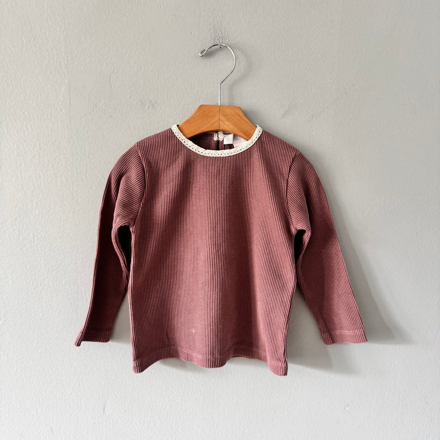 Zara / Brown waffle top / 2-3Y