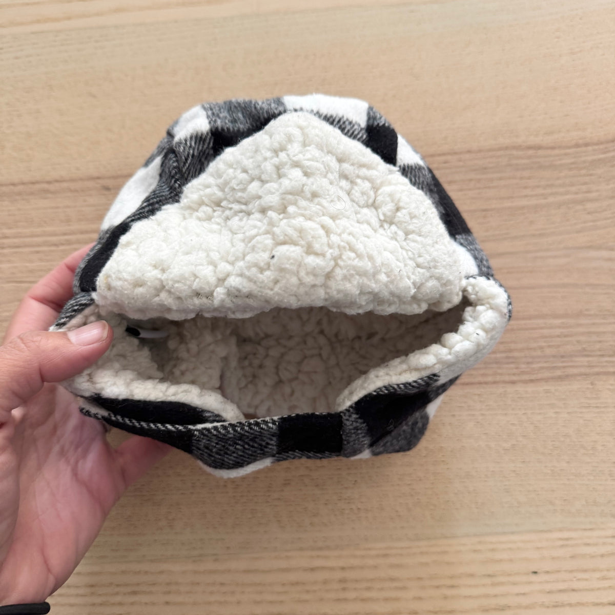 Indigo baby / Plaid sherpa cap / 0-6M
