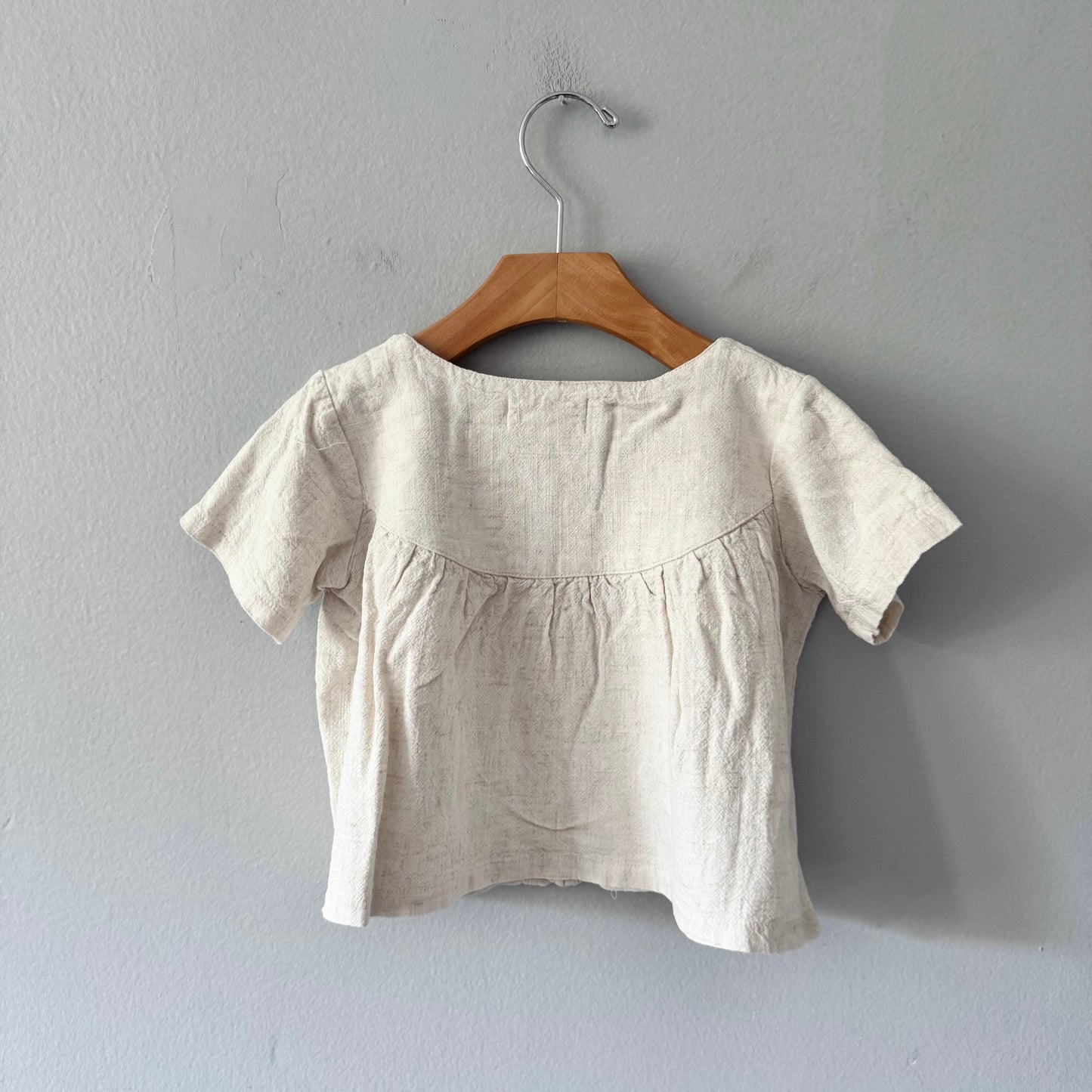 Knotted fern / Ivory linen top / 4T