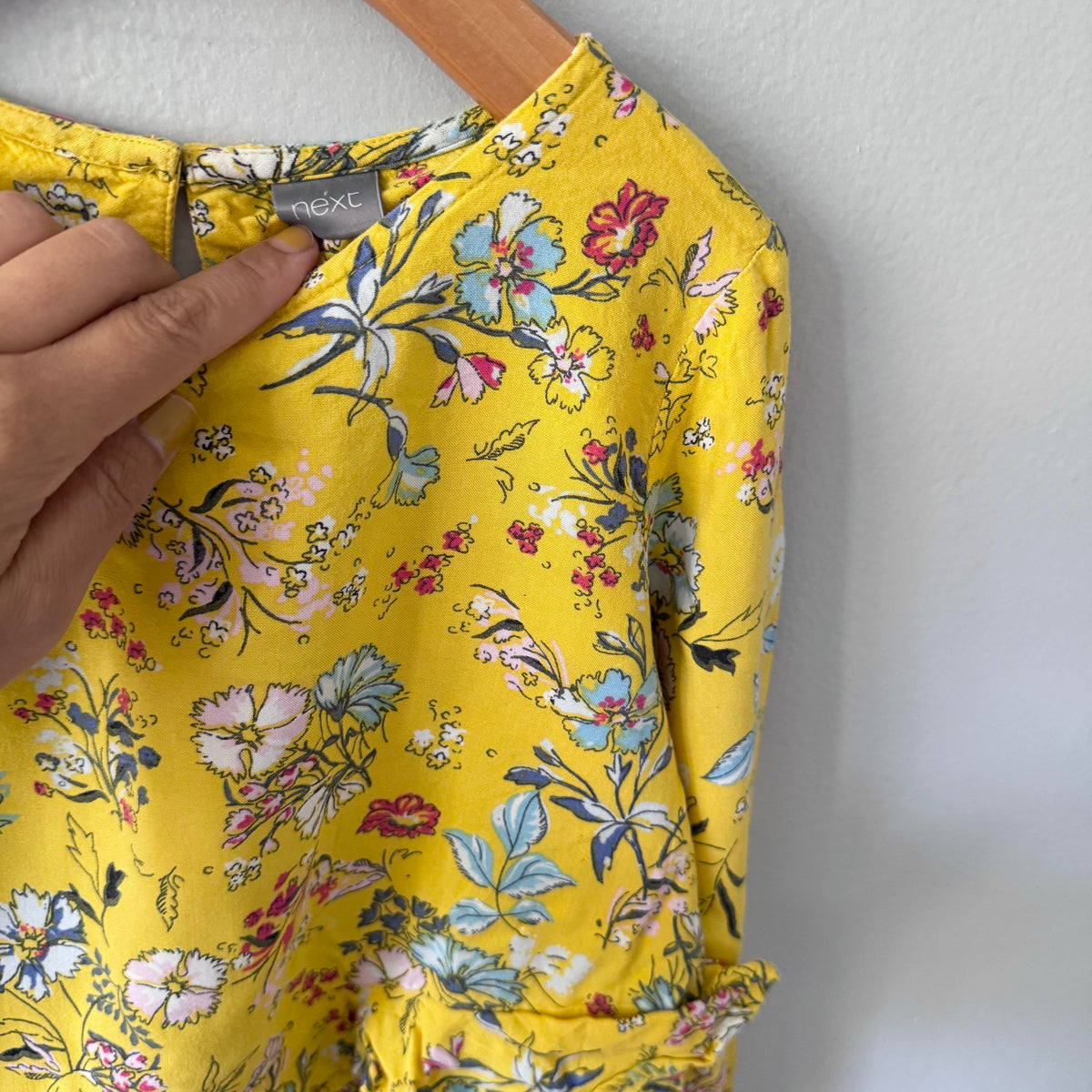 Next / Yellow rayon dress / 7Y
