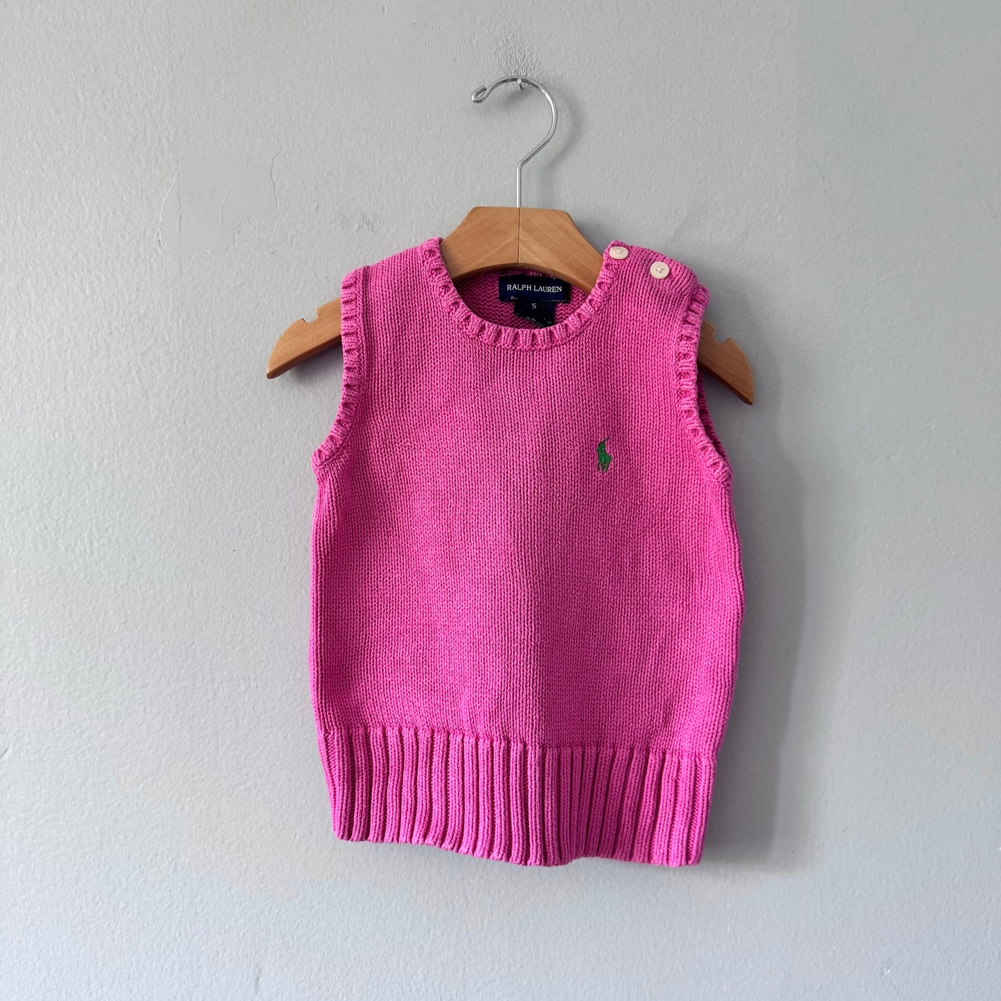Polo Ralph Lauren / Pink cotton knit vest / 5Y