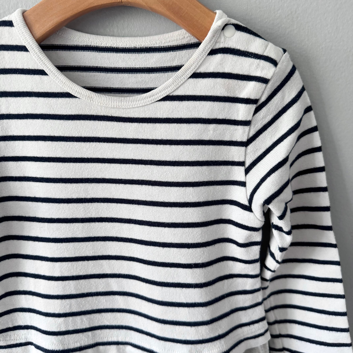 Uniqlo / Stripe x light grey long sleeve dress / 3Y