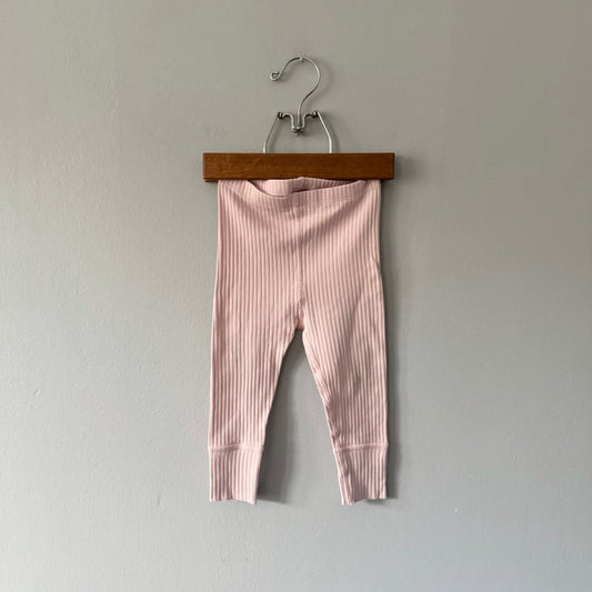 Hanna Andersson / Light pink ribbed leggings / 12-18M