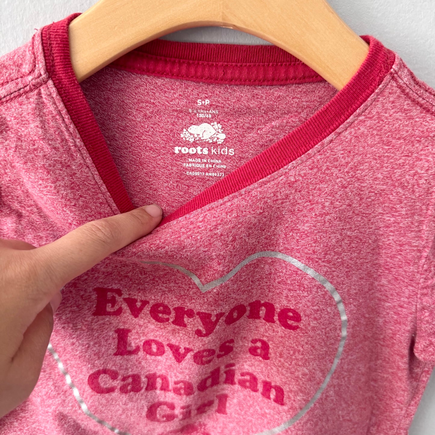 Roots / Red salt and pepper T-shirt / 5-6Y