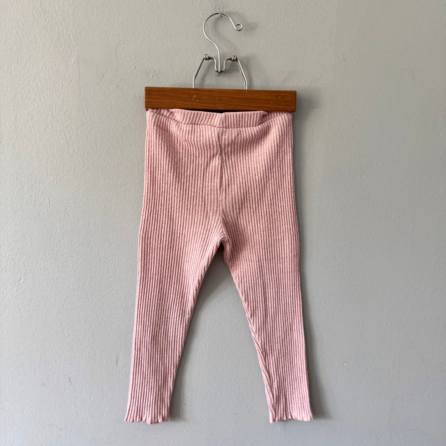 Zara / Pink ribbed knit leggings / 3-4Y