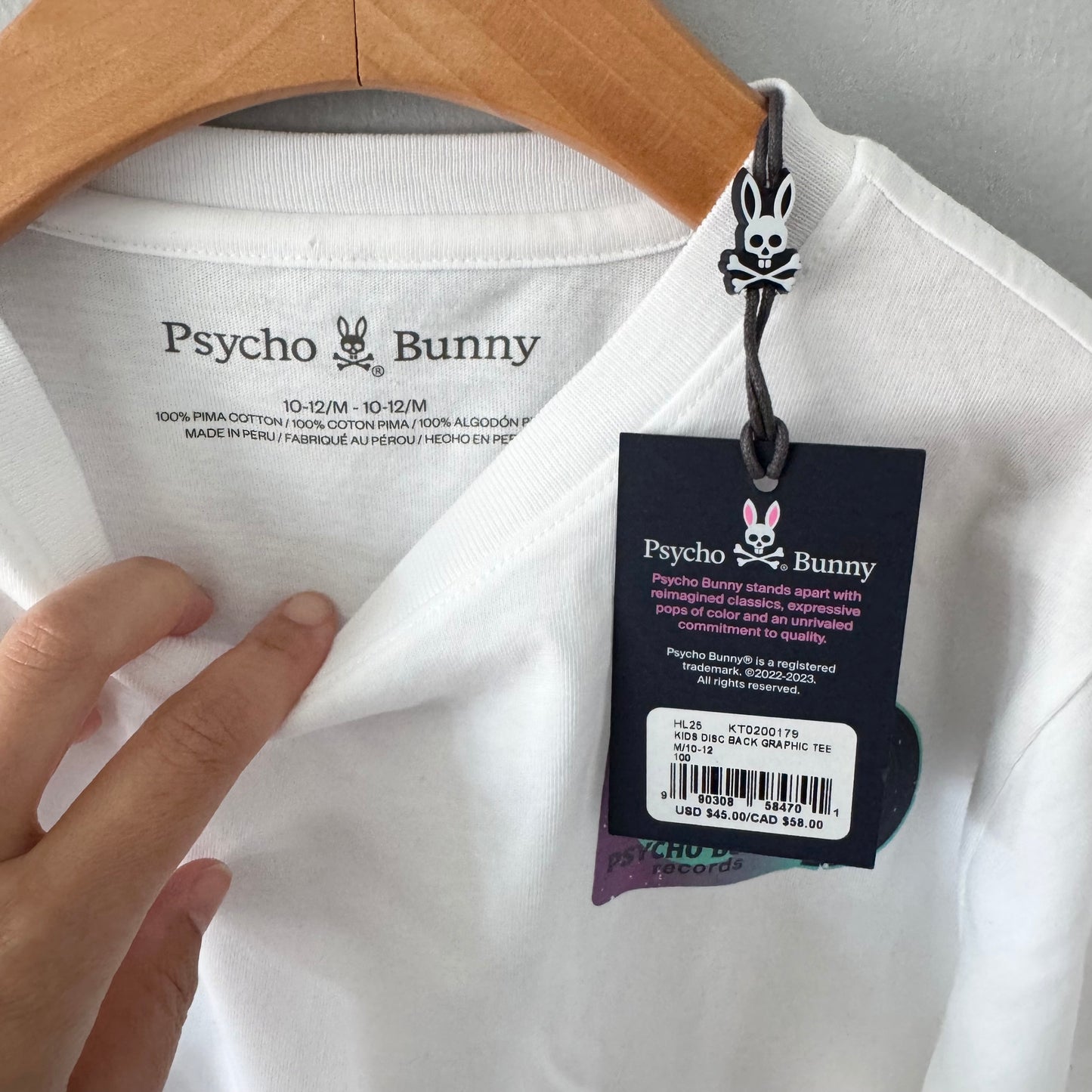 Phycho Bunny / White T-shirt / 10-12Y - New with tag