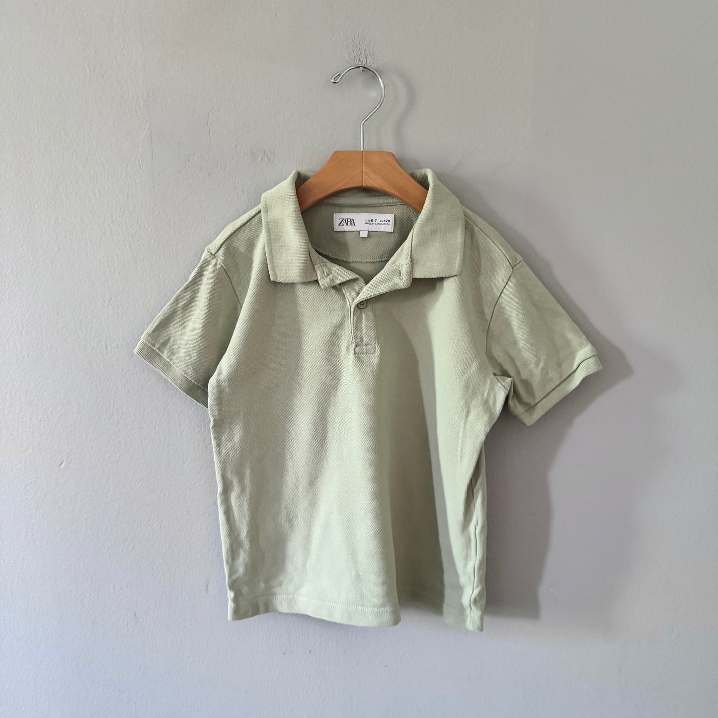 Zara / Sage polo shirt / 6-7Y
