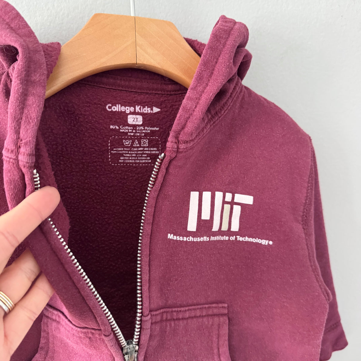 DCollege Kids / Burgundy MIT zip up hoodie / 2T