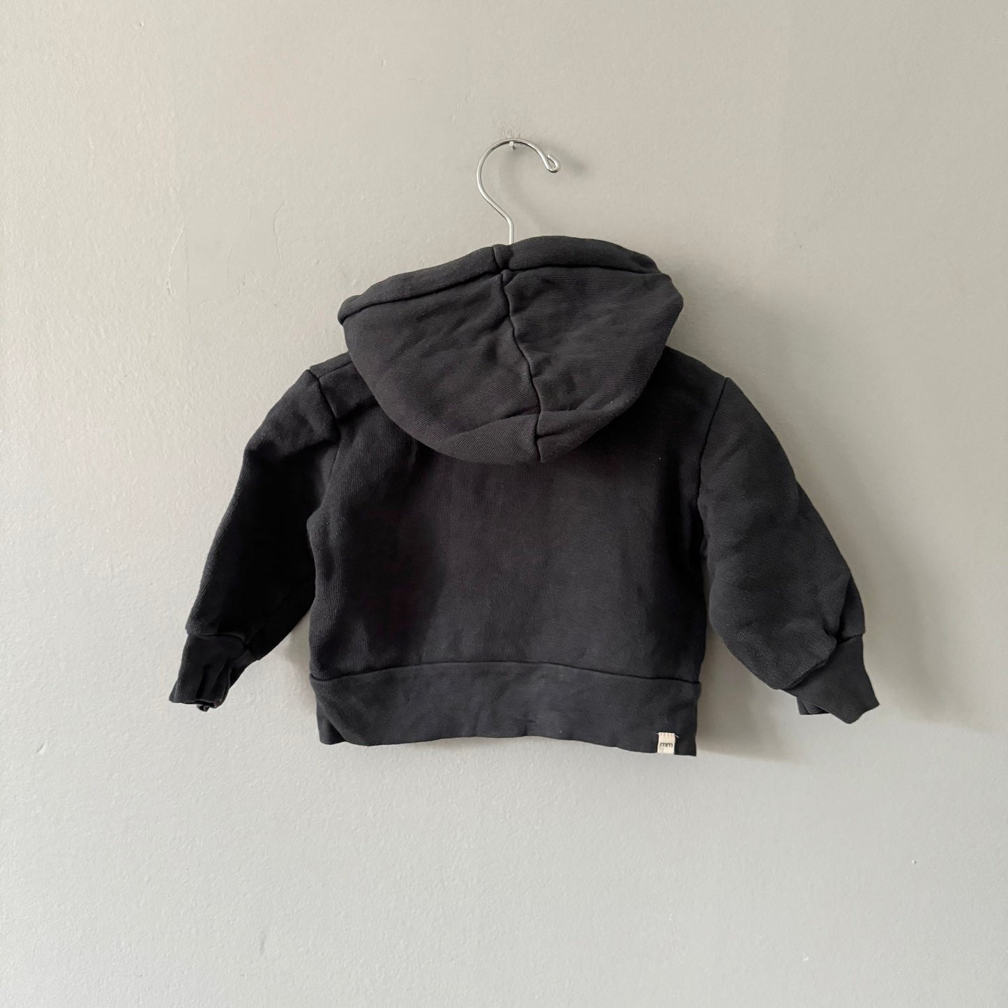 Mini mioche / Dark grey zip up hoodie / 6-12M