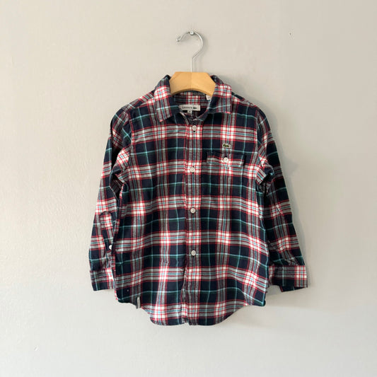 Lacoste / Navy x red flannel shirt / 4Y