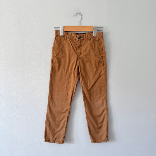 H&M / Brown thin chino pants / 6-7Y