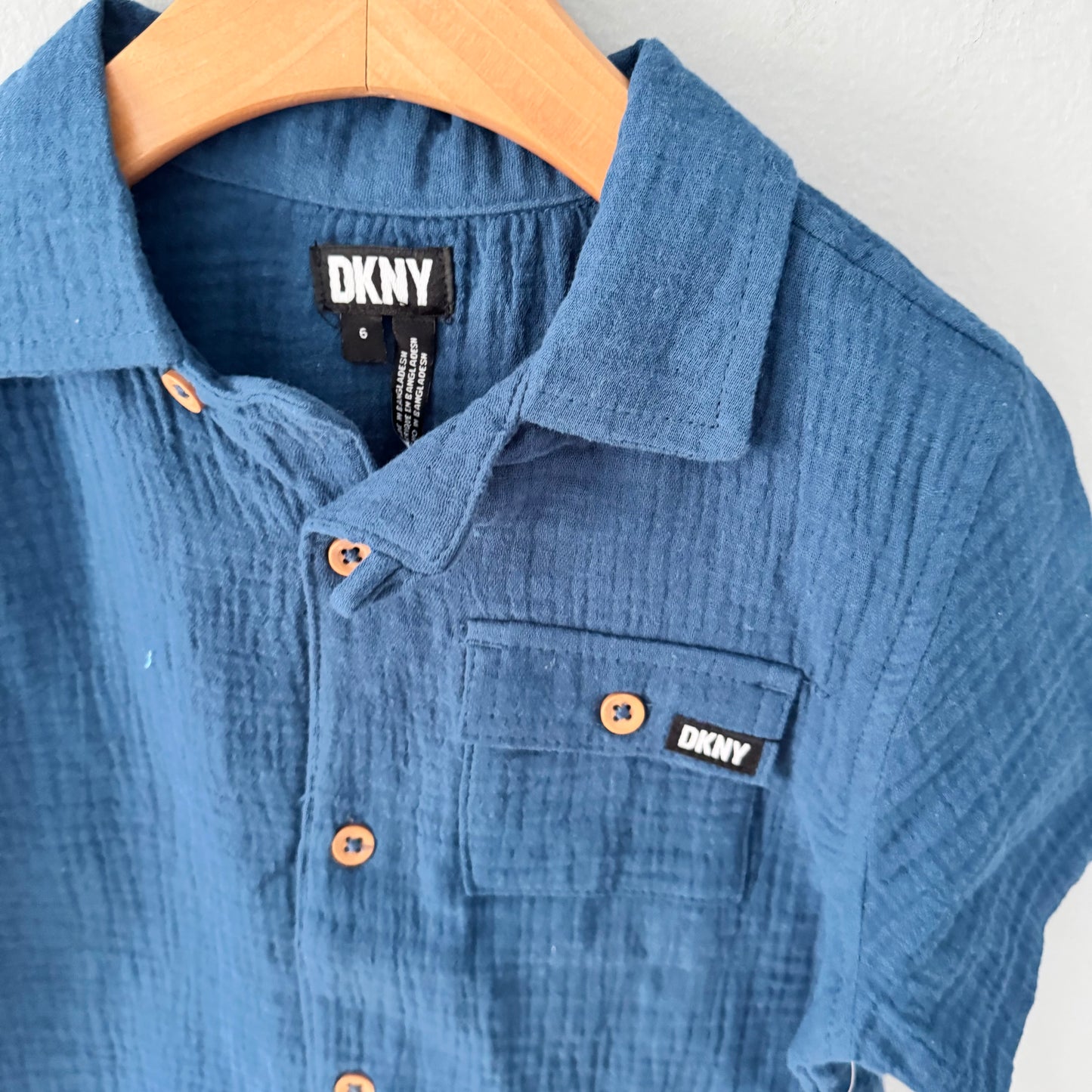 DKNY / Navy muslin shirt / 6Y - New with tag
