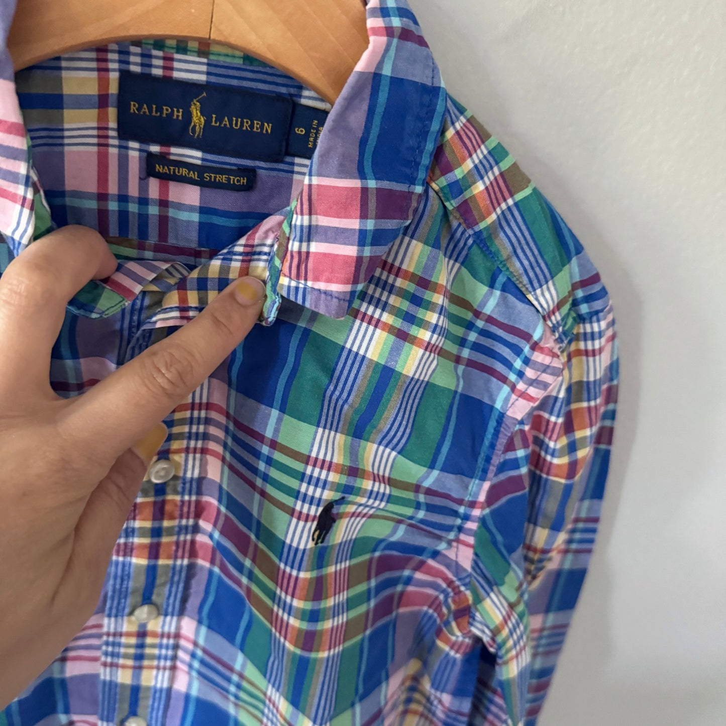 Polo Ralph Lauren / Blue x green checked shirt / 6Y