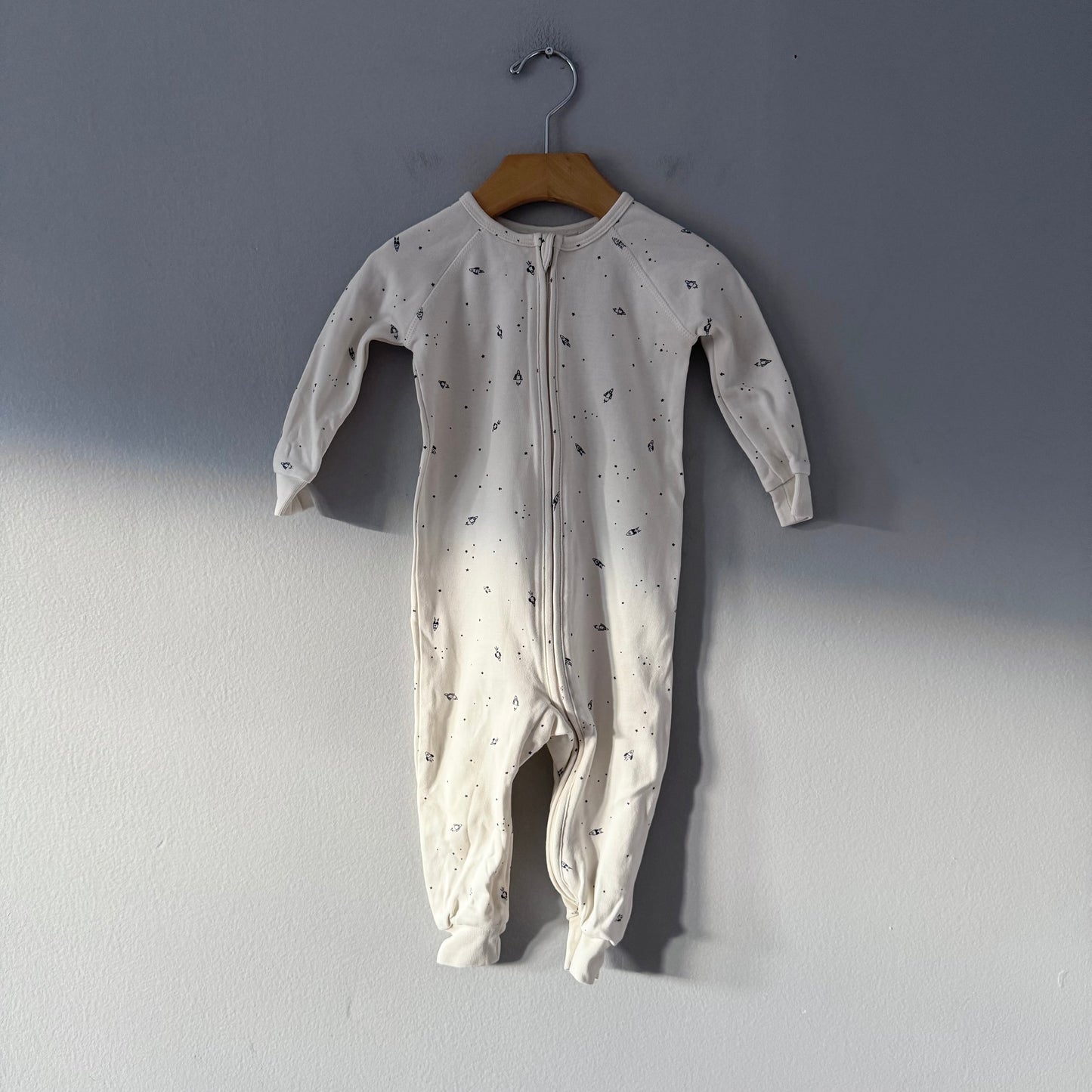 Pehr / White x space romper / 12-18M