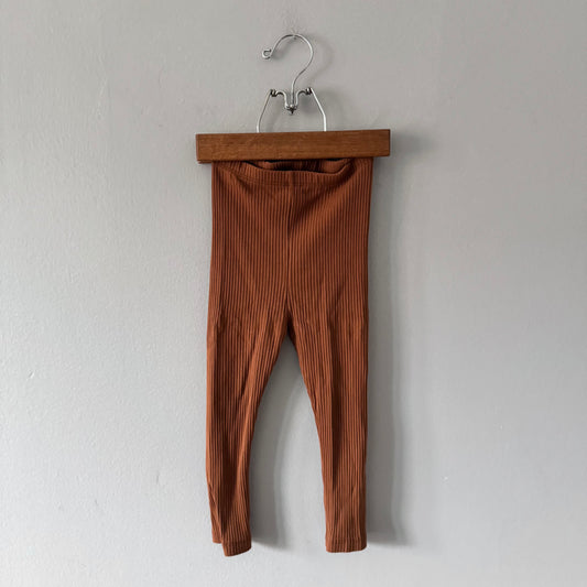 No brand / Brown ribbed leggings / 2-3Y