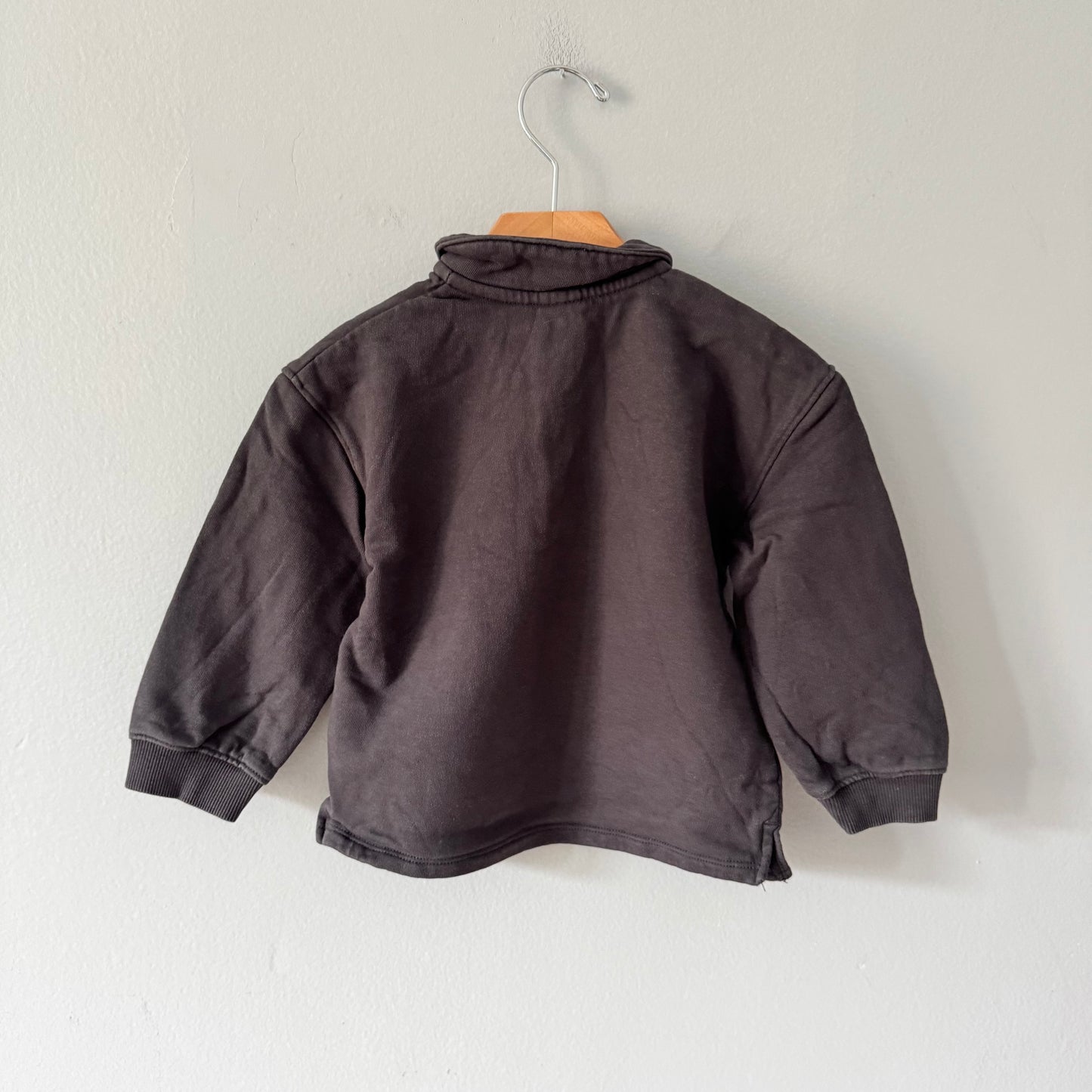 H&M / Dark grey half zip up sweatshirt / 2-3Y