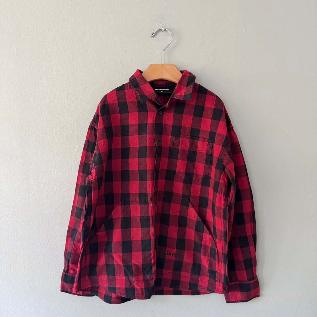 Dsquared2 / Red black plaid shirt / 8Y