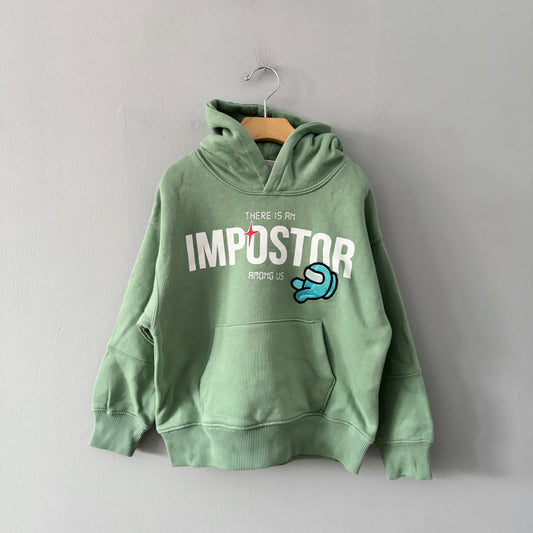 Zara / Green Among us hoodie / 6-7Y