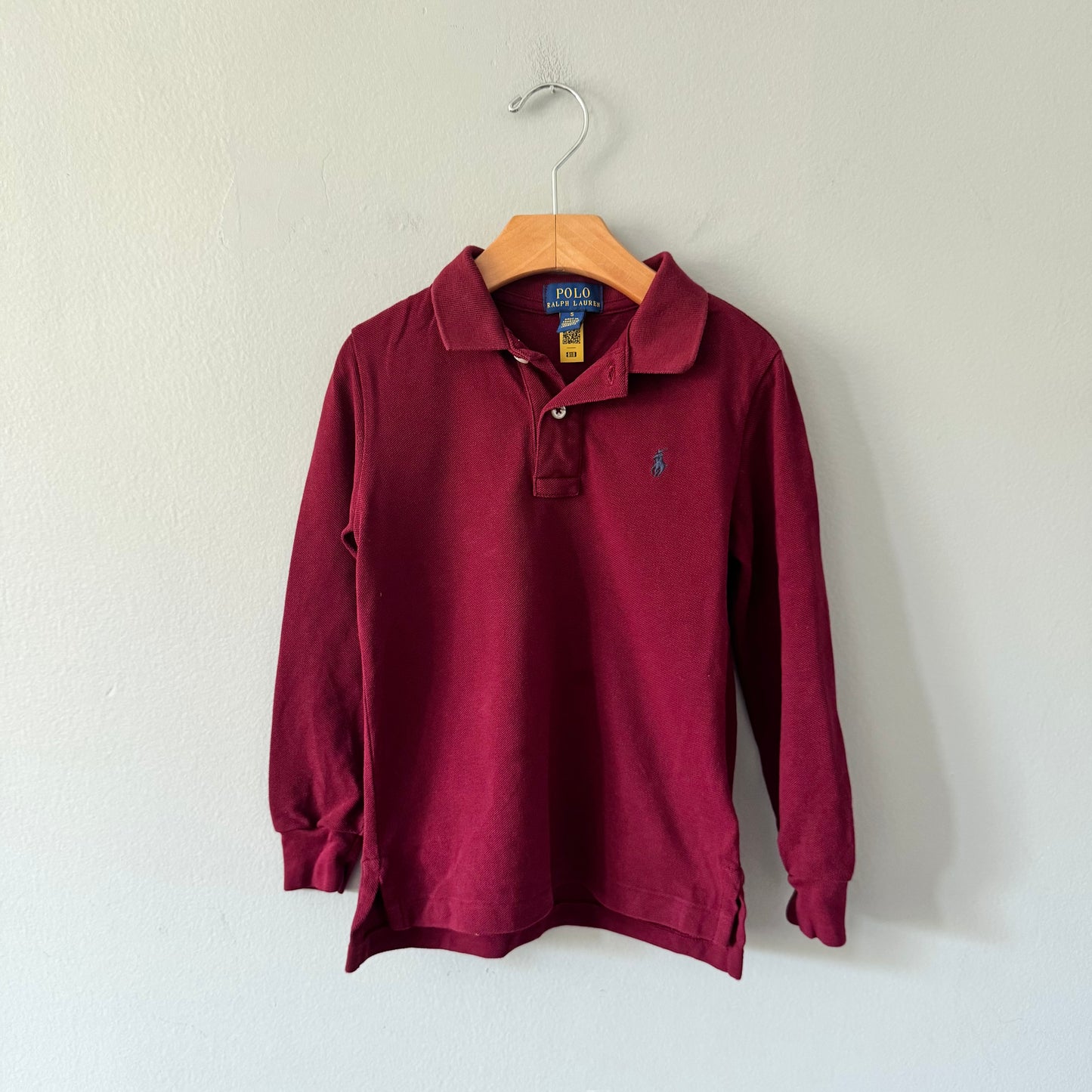 Polo Ralph Lauren / Burgundy long sleeve polo / 5Y