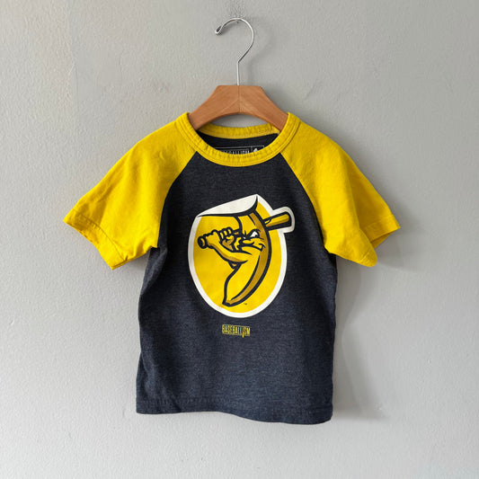 Baseballism / Yellow x dark grey T-shirt / 4T