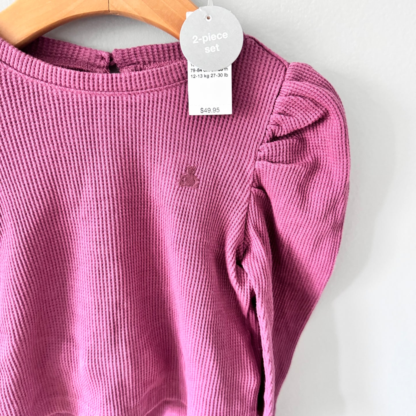 Gap / Burgundy waffle set up / 18-24M - New with tag