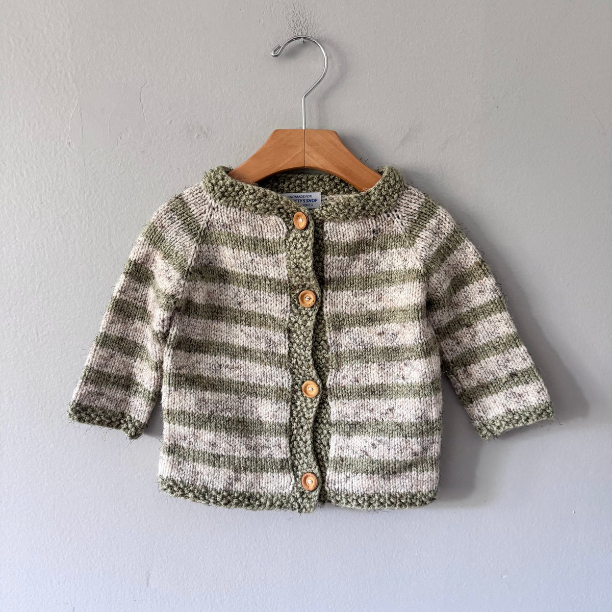 Handmade / Stripe knit cardigan / 12-24M