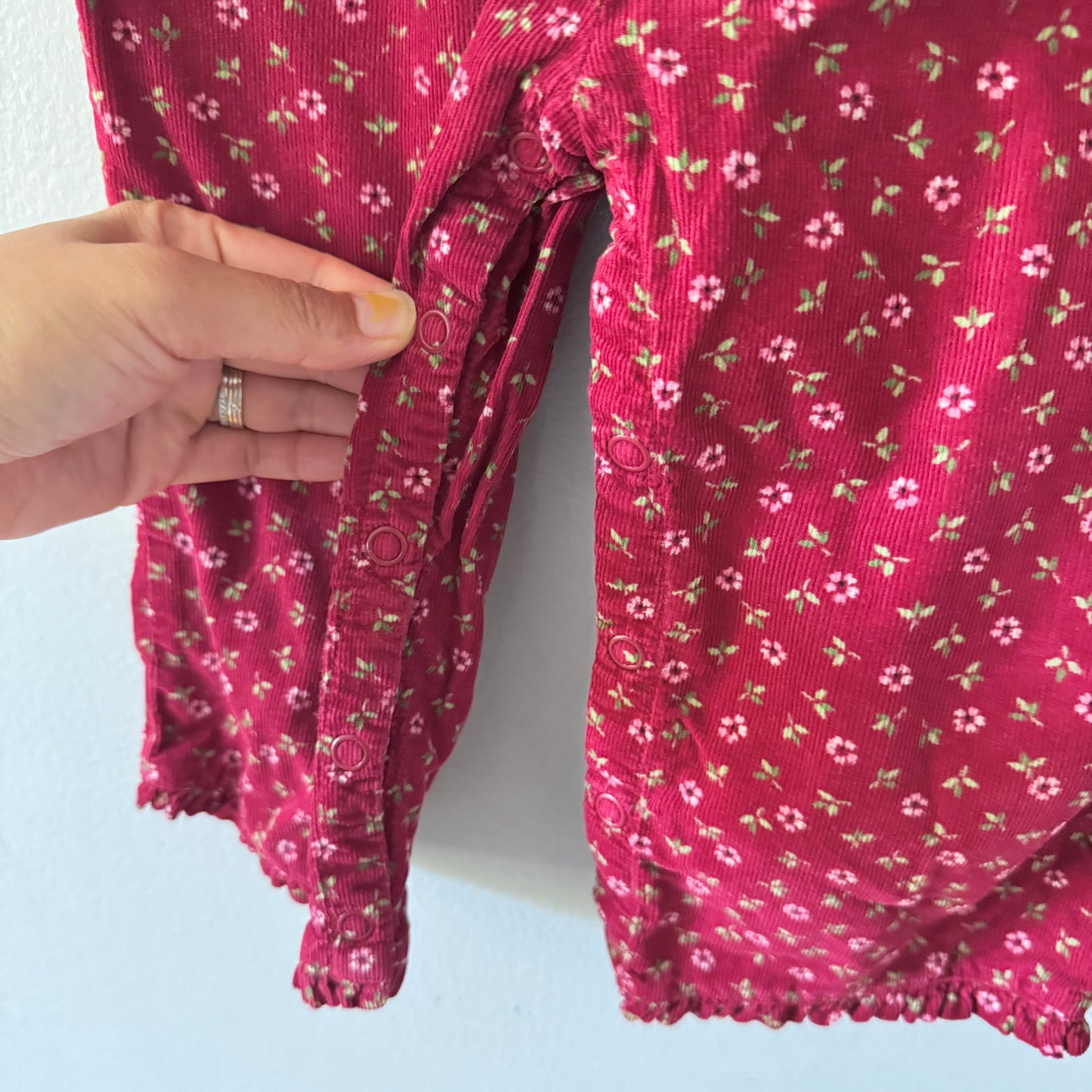 Vintage Gymboree / Corduroy floral romper / 18-24M