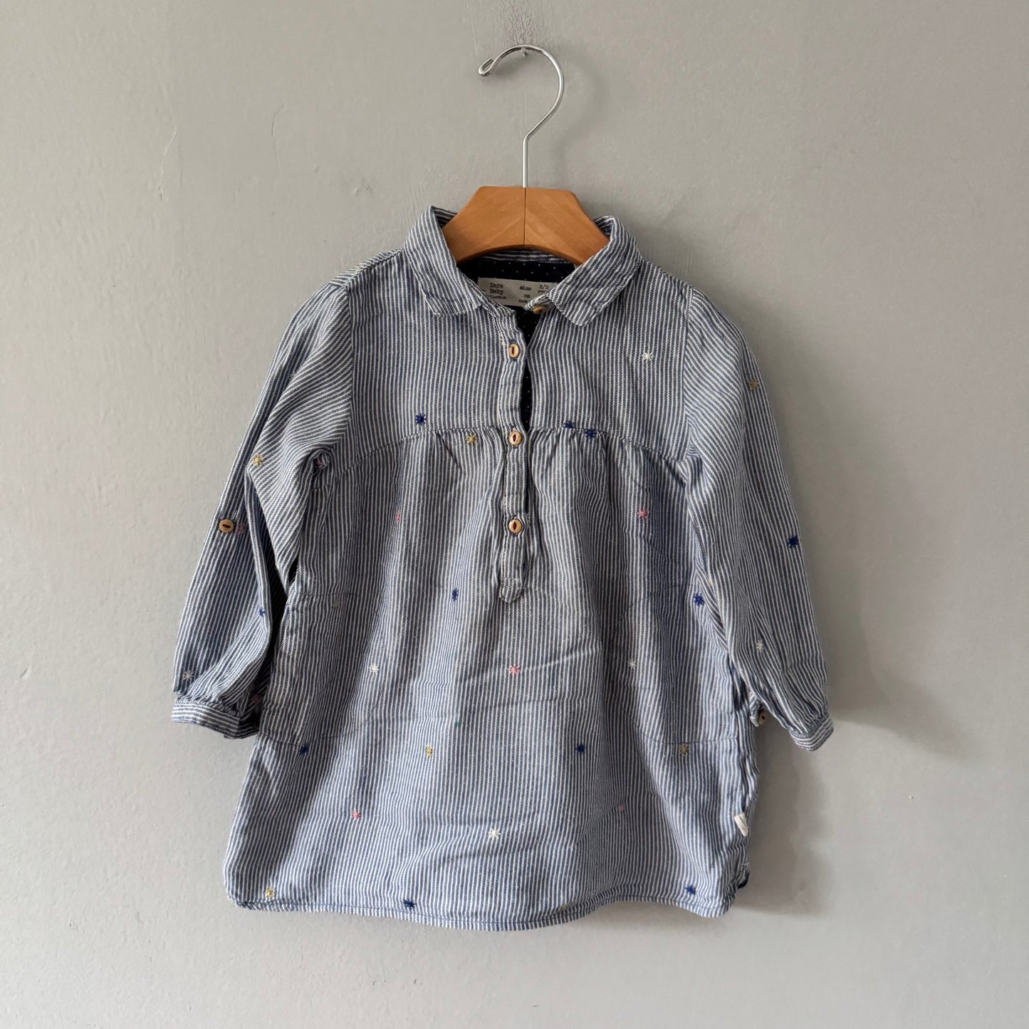 Zara / Stripe shirt dress / 2-3Y