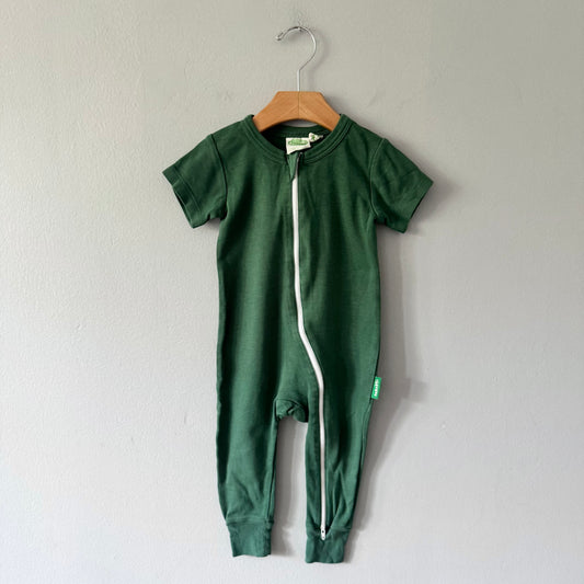 Parade Organic / Green short sleeve romper / 12-18M