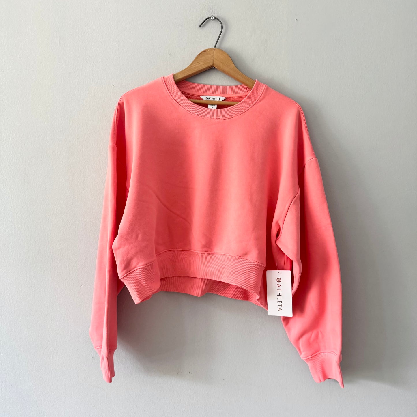 Athleta / Heavyweight terry ultra crop crew sweatshirt / L - New with tag