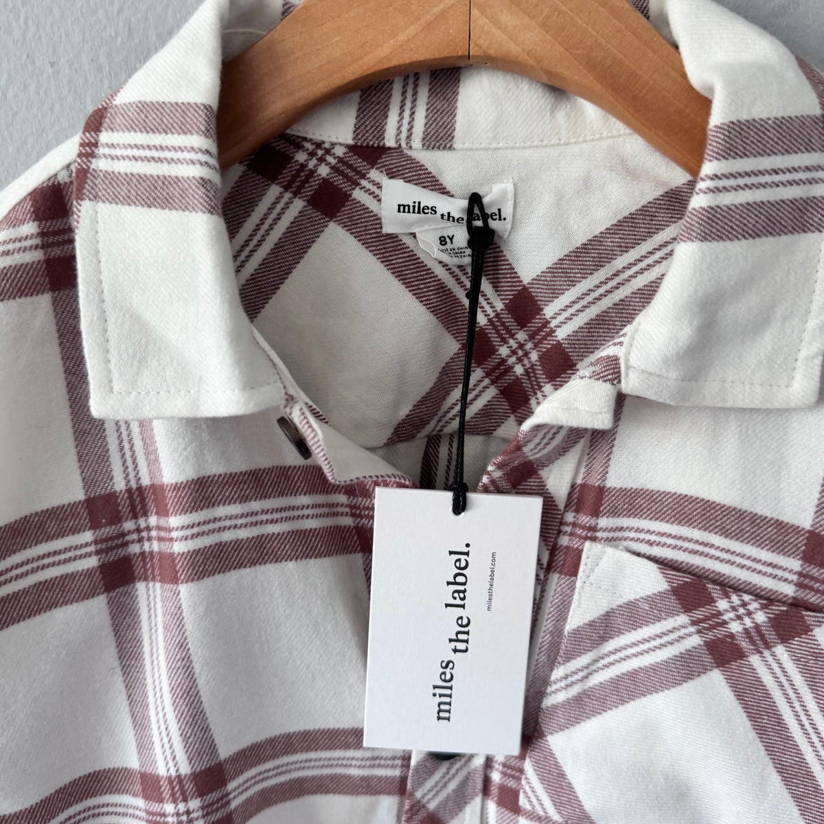 Miles the label / Brown flannel shirt / 8Y - New with tag