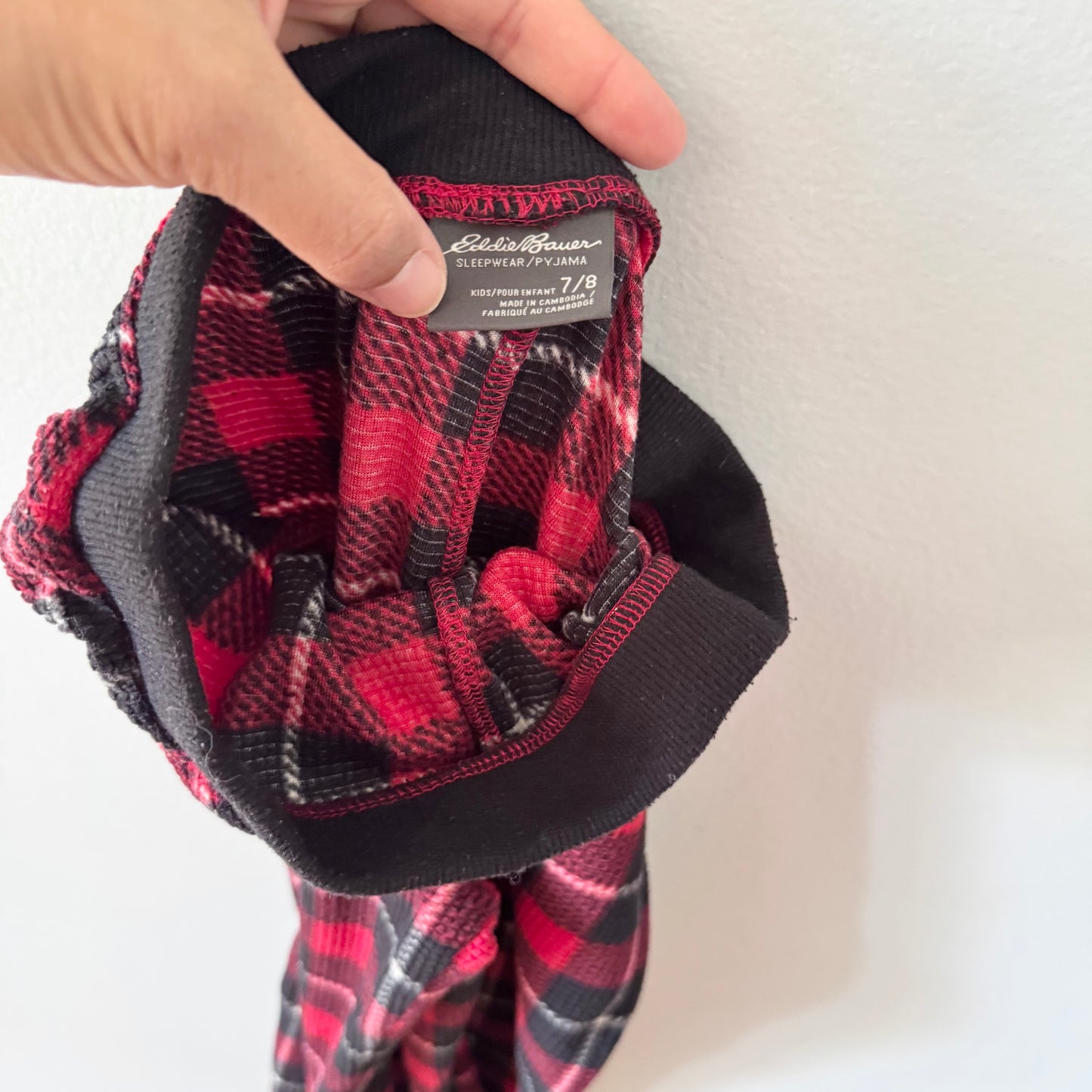 Eddie Bauer / Red x black pajama set / 7-8Y