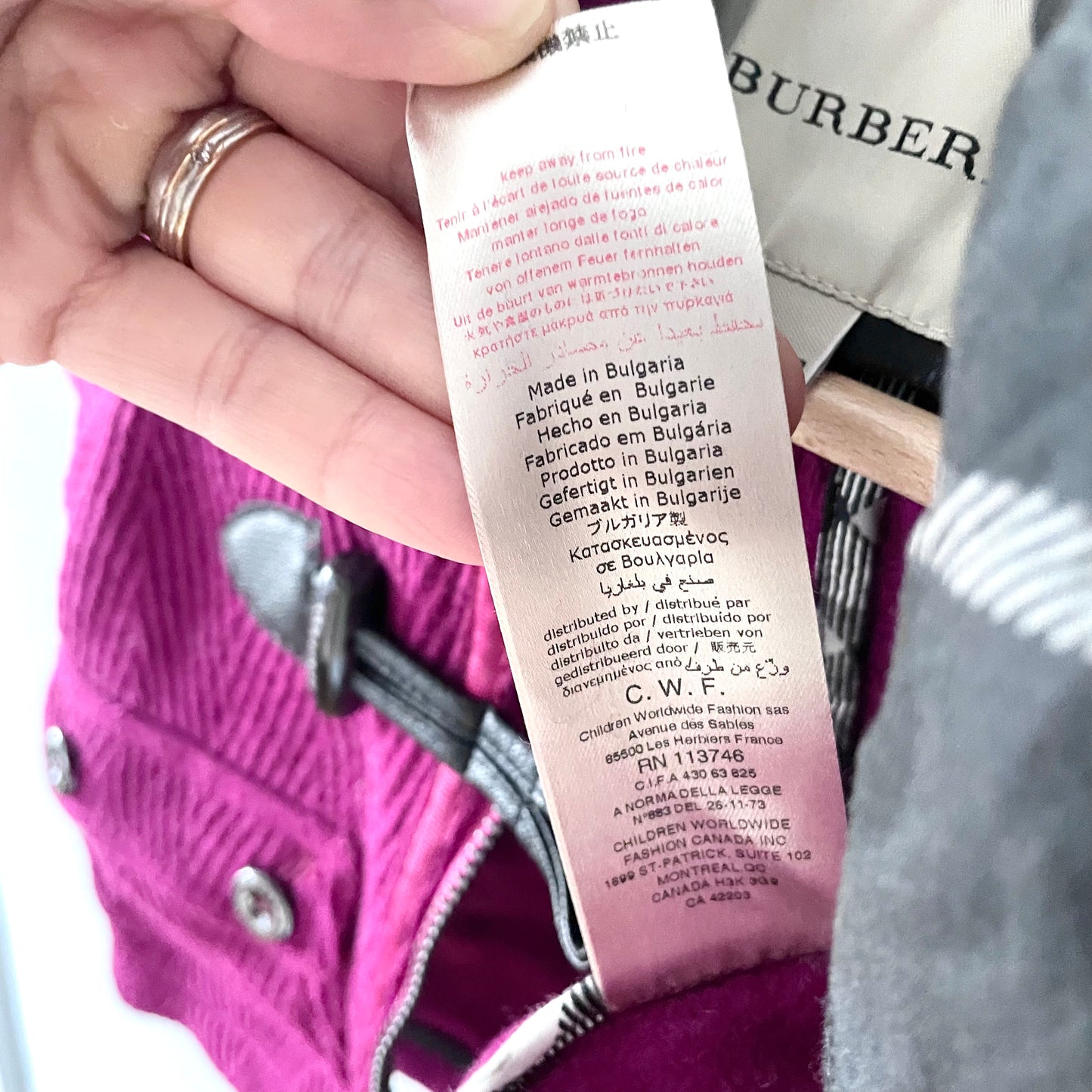 Burberry / Purple duffle coat / 6M