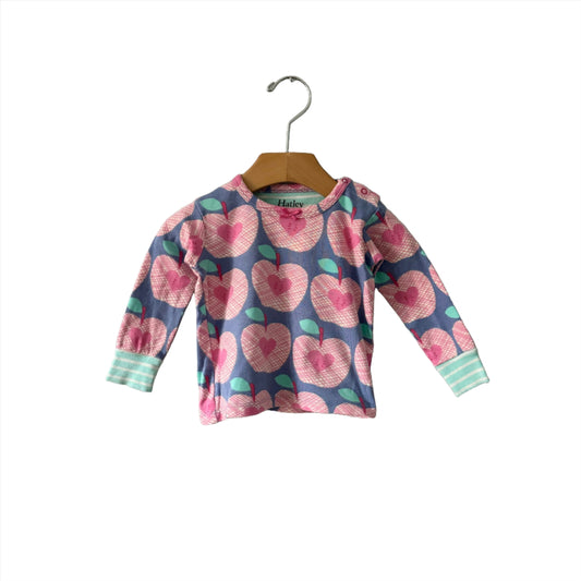 Hatley / Pink apple pattern long sleeve top / 12-18M