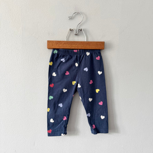 Gap / Navy x heart leggings / 6-12M