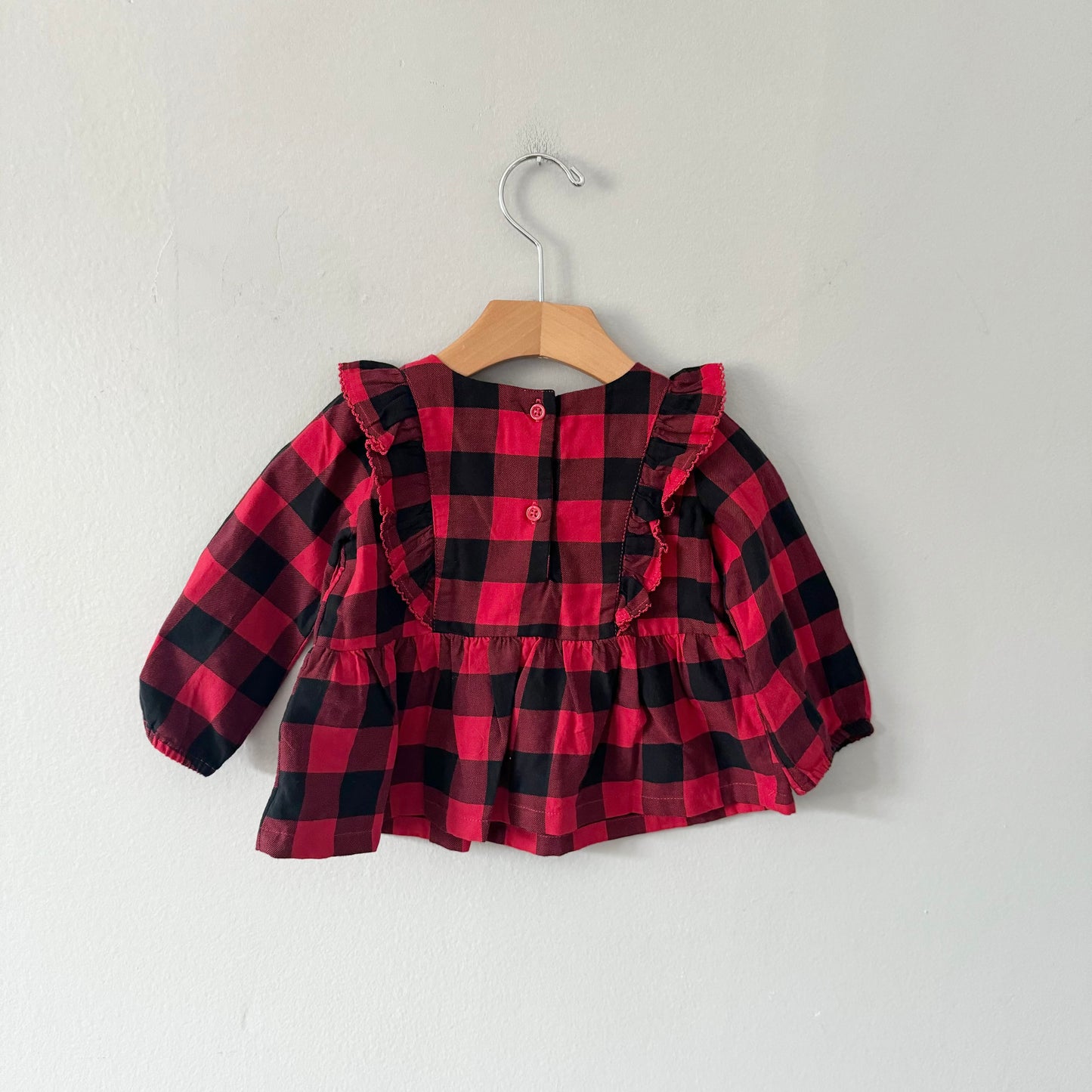 Gap / Red x black plaid tunic / 12-18M