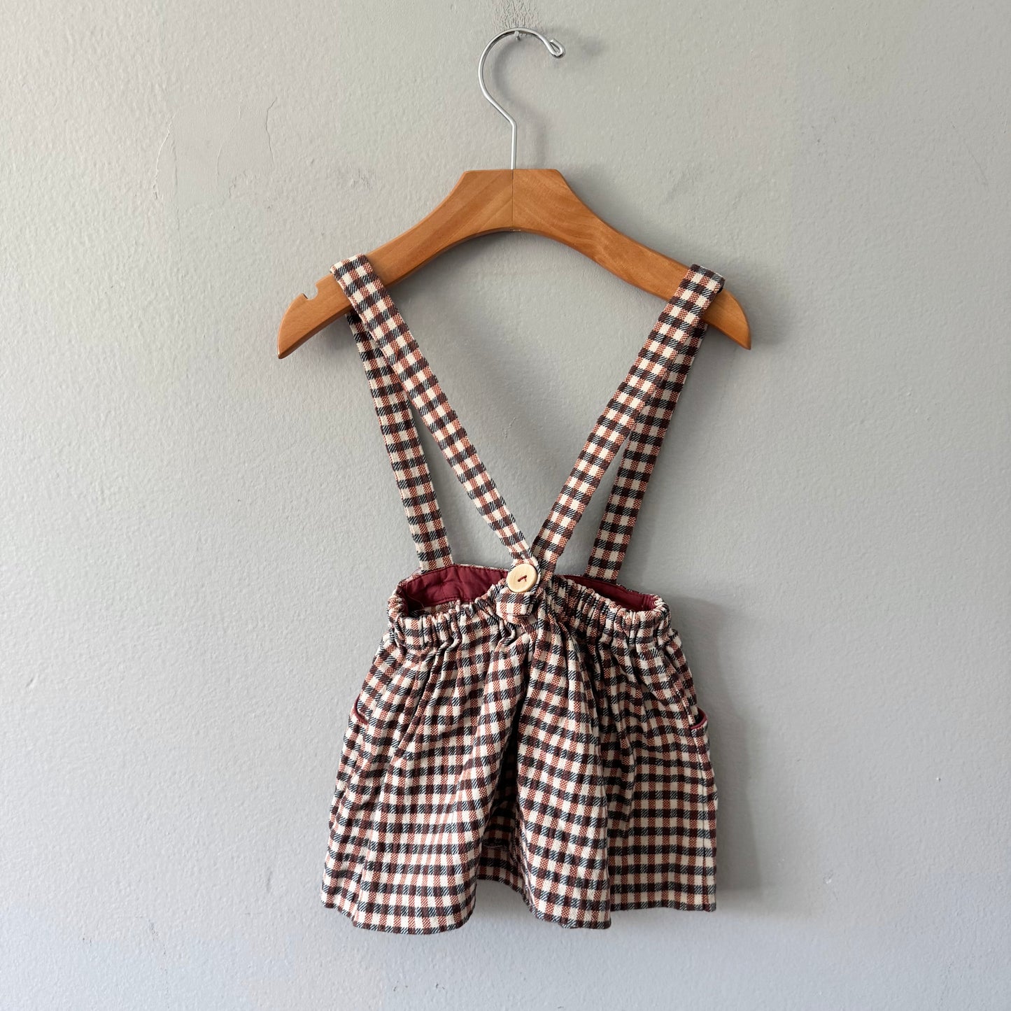 Zara / Checked skirt with shoulder strap / 18-24M