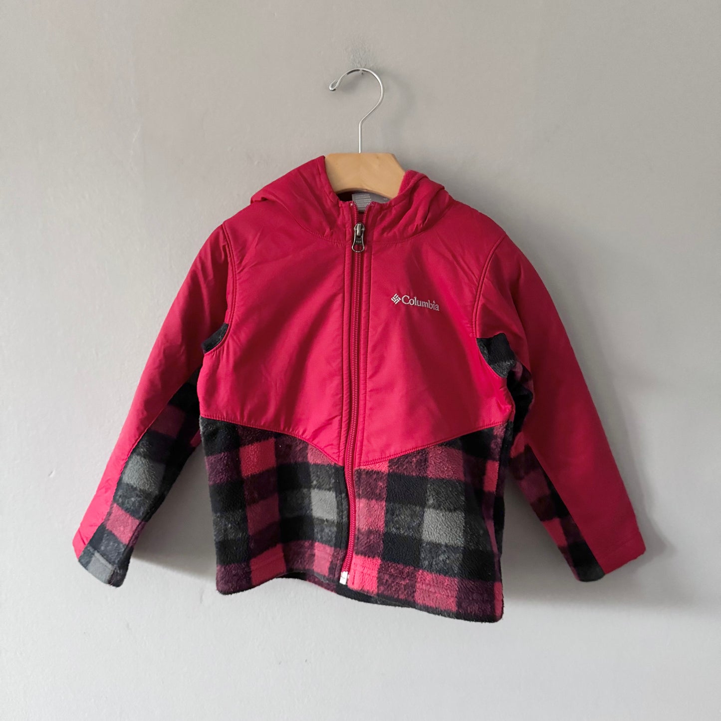 Columbia / Red fleece x nylon jacket / 4T